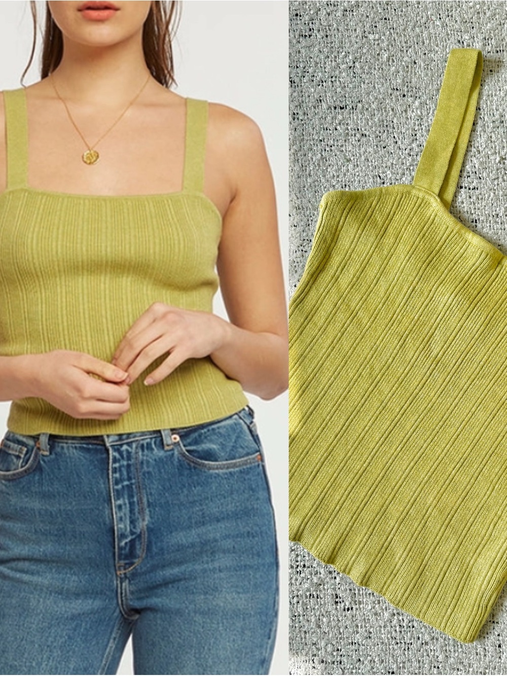 Weekend Los Angeles Ribbed Knit Tank Top Size L